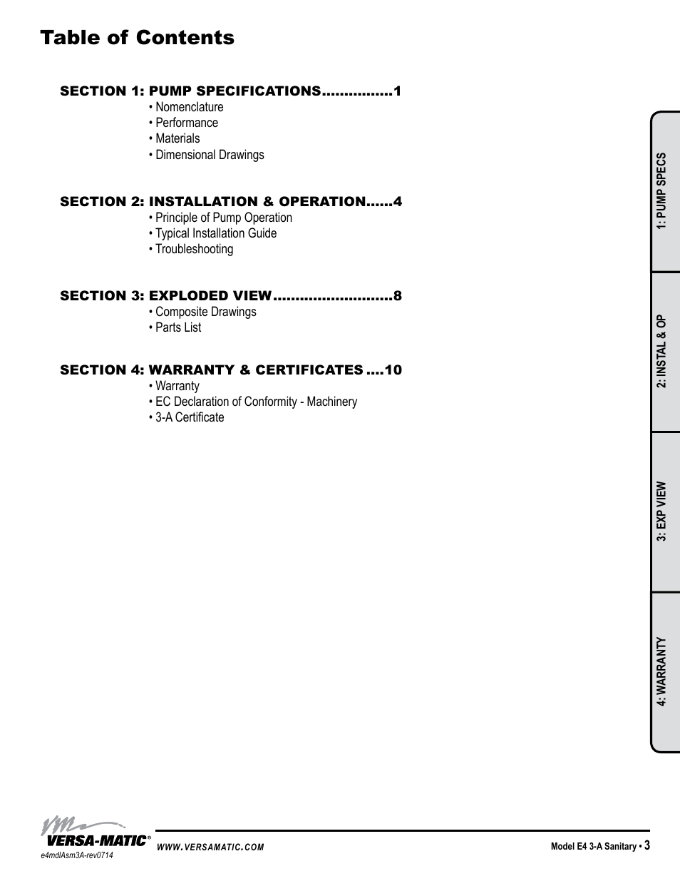 Versa-Matic 1 1/2 Elima-Matic 3-A Certified (E4) User Manual | Page 3 / 14