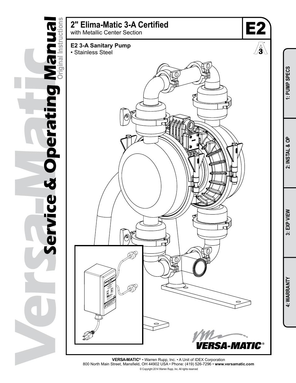 Versa-Matic 2 Elima-Matic 3-A Certified (E2) User Manual | 14 pages