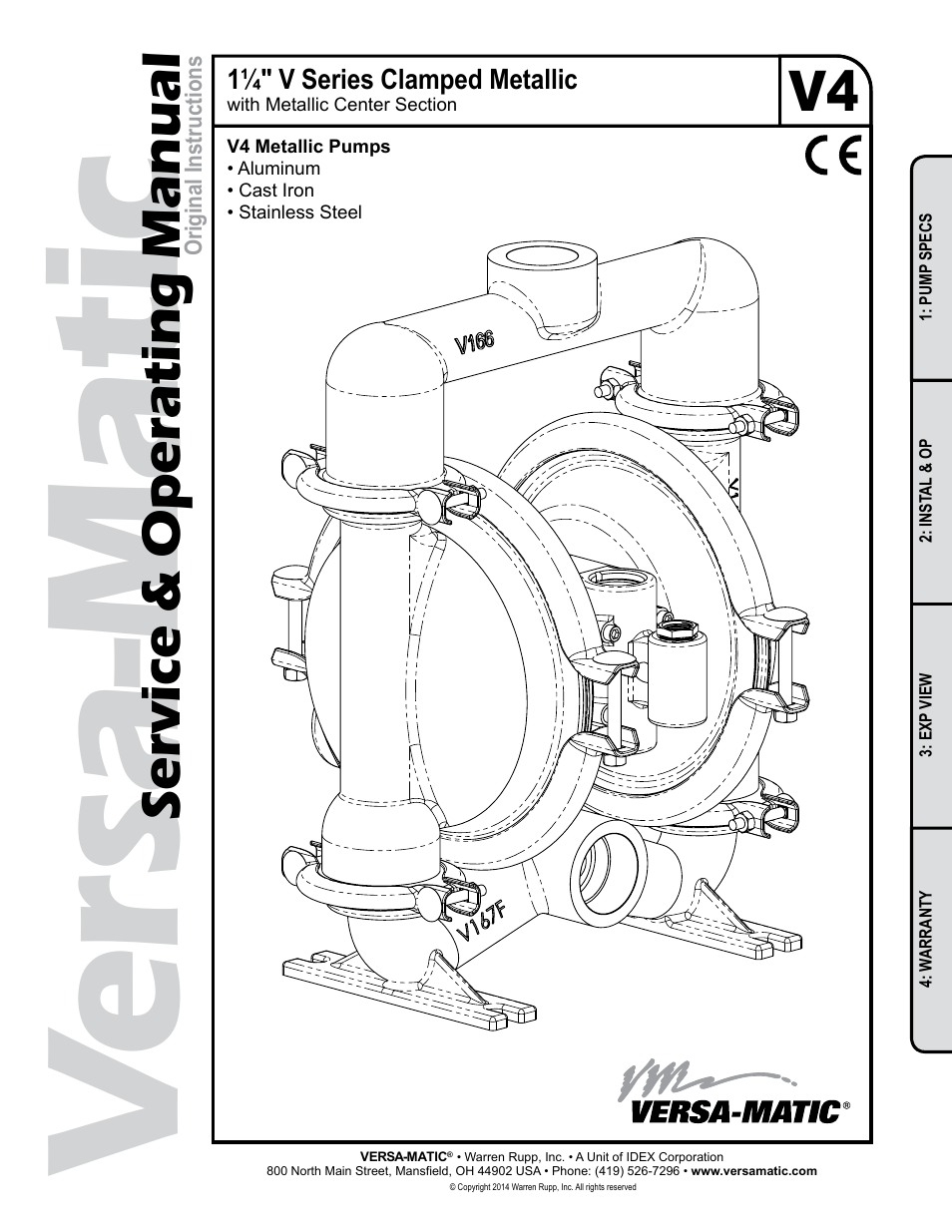 Versa-Matic 1 1/4 V Series Clamped Metallic (V4) User Manual | 18 pages