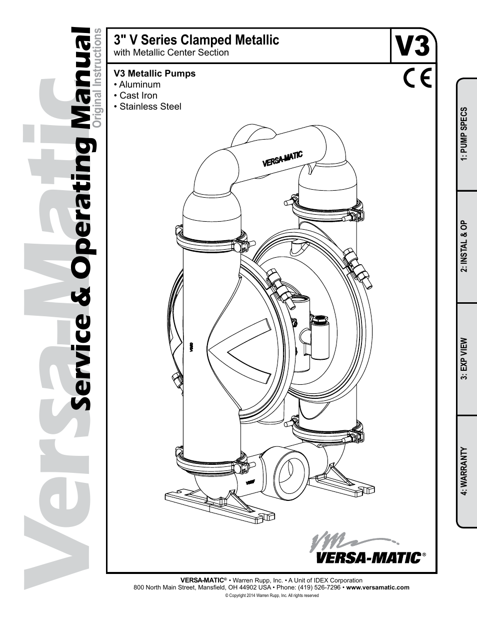 Versa-Matic 3 V Series Clamped Metallic (V3) User Manual | 18 pages