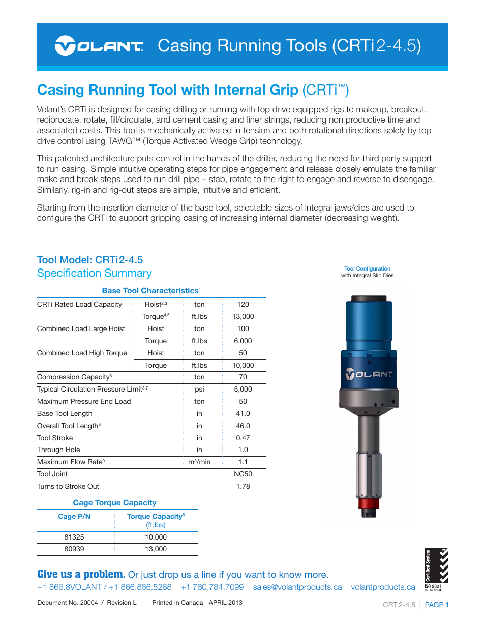 Volant CRTi2-4.5 User Manual | 3 pages