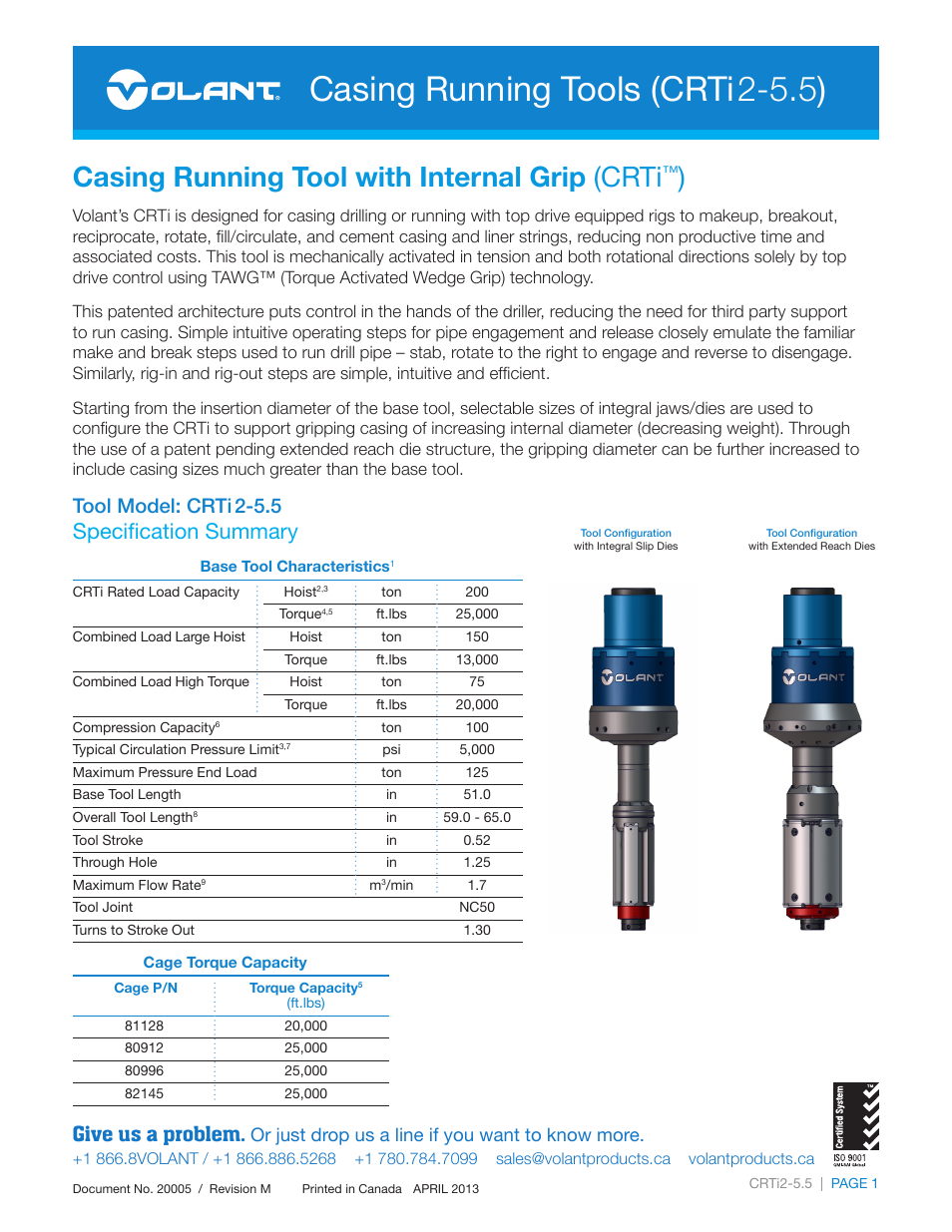 Volant CRTi2-5.5 User Manual | 4 pages