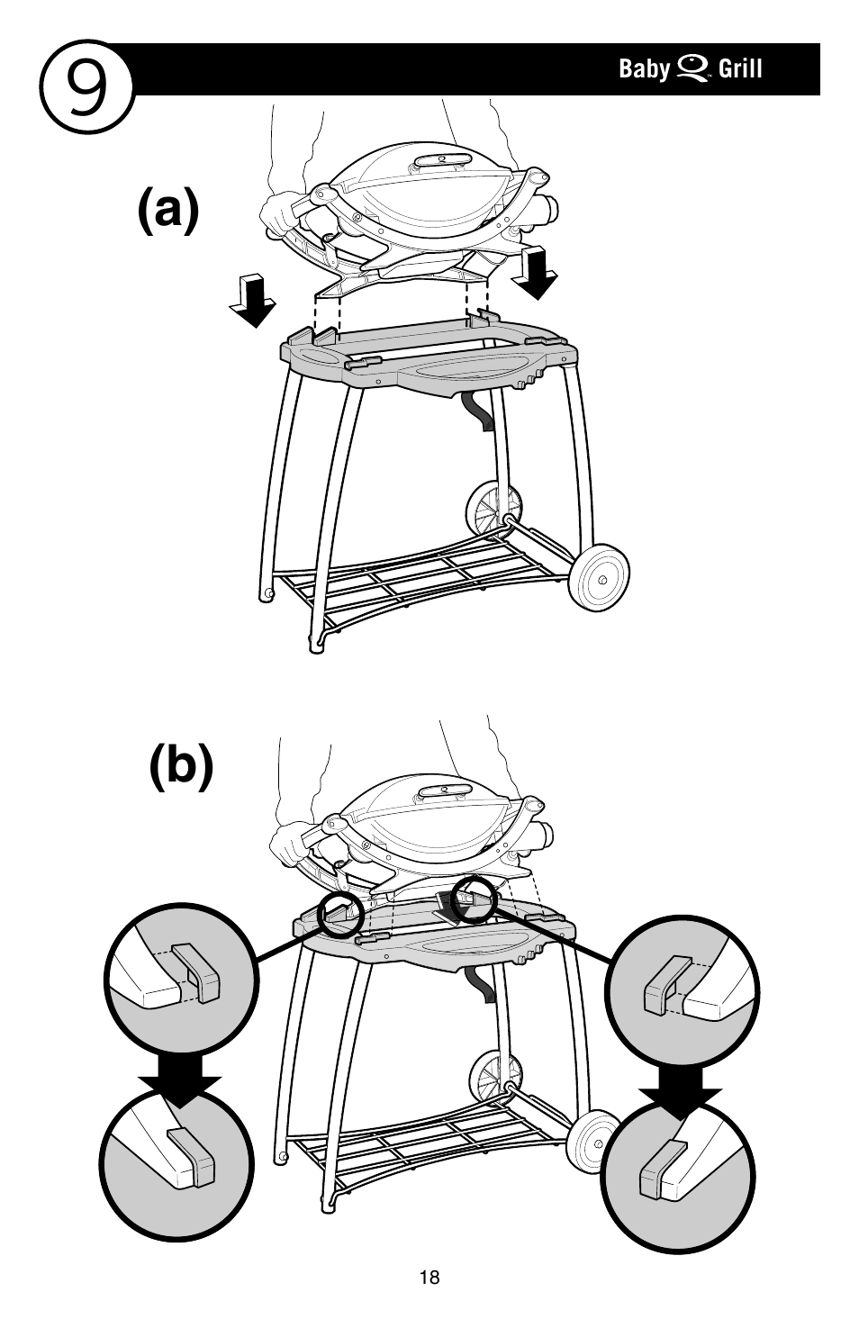 A) (b) | weber Rollwagen Standard klappbar User Manual | Page 18 / 32