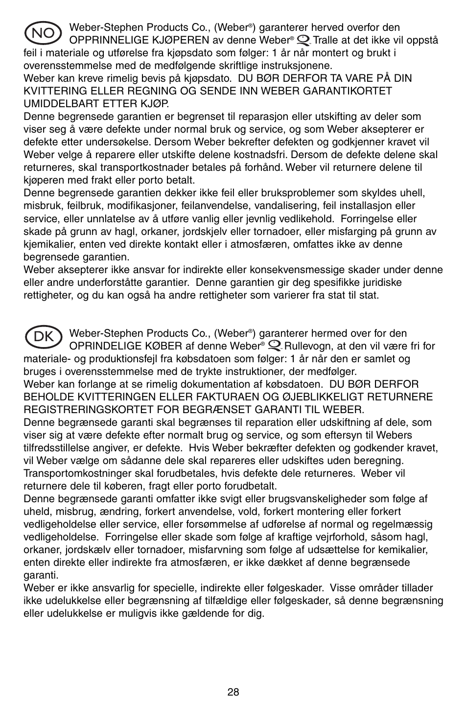 weber Rollwagen Standard klappbar User Manual | Page 28 / 32