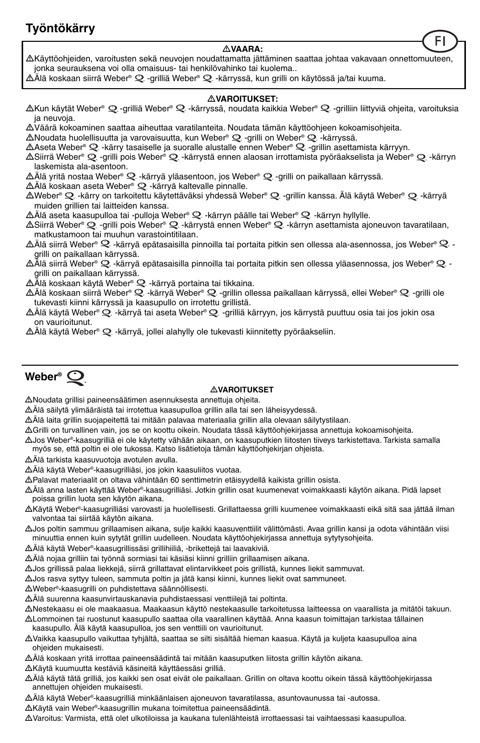 Työntökärry, Weber | weber Rollwagen Standard klappbar User Manual | Page 3 / 32