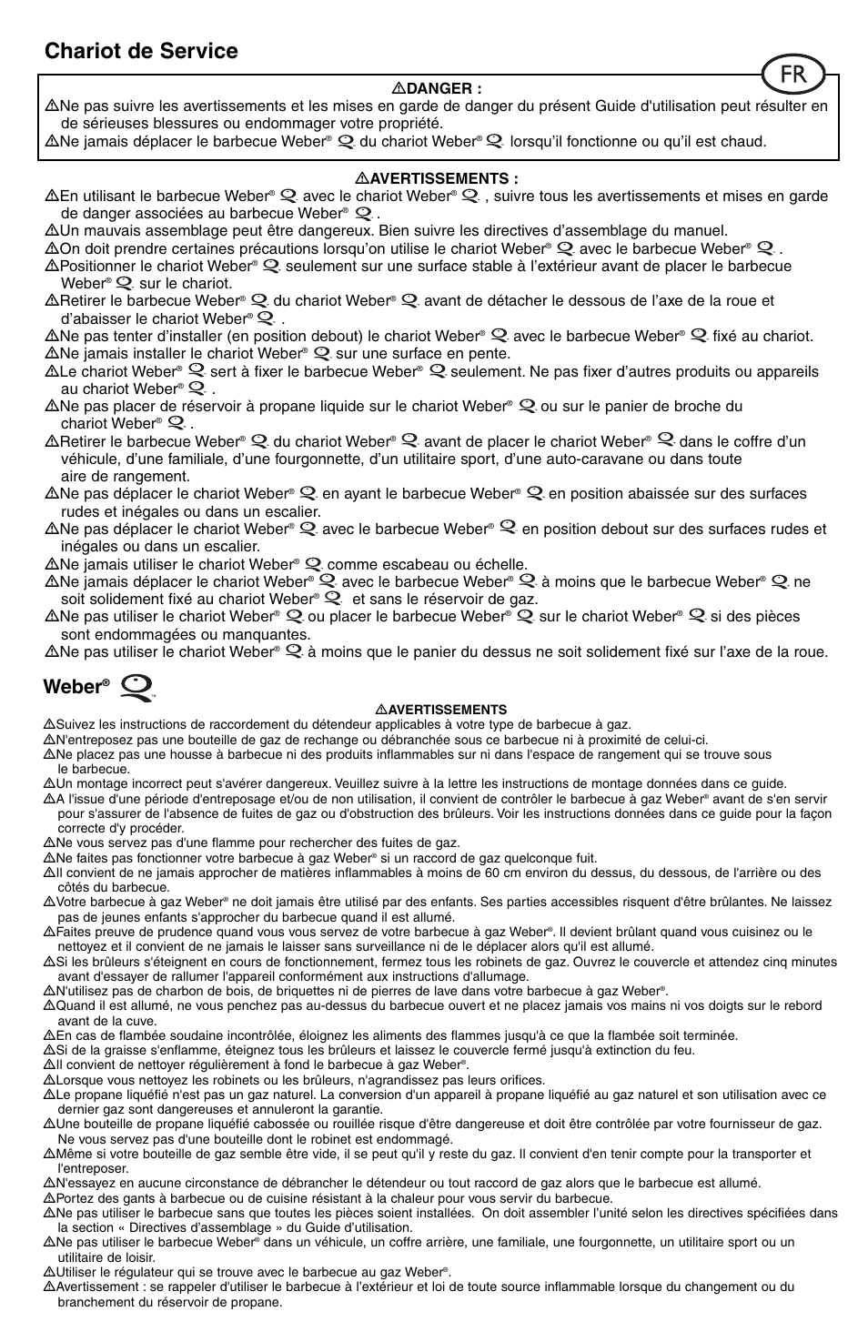 Chariot de service, Weber | weber Rollwagen Standard klappbar User Manual | Page 4 / 32