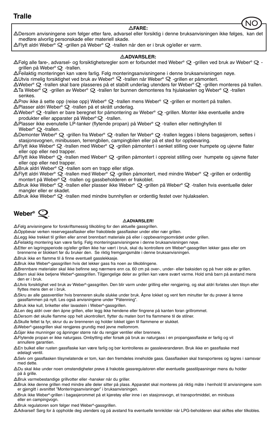 Tralle, Weber | weber Rollwagen Standard klappbar User Manual | Page 6 / 32