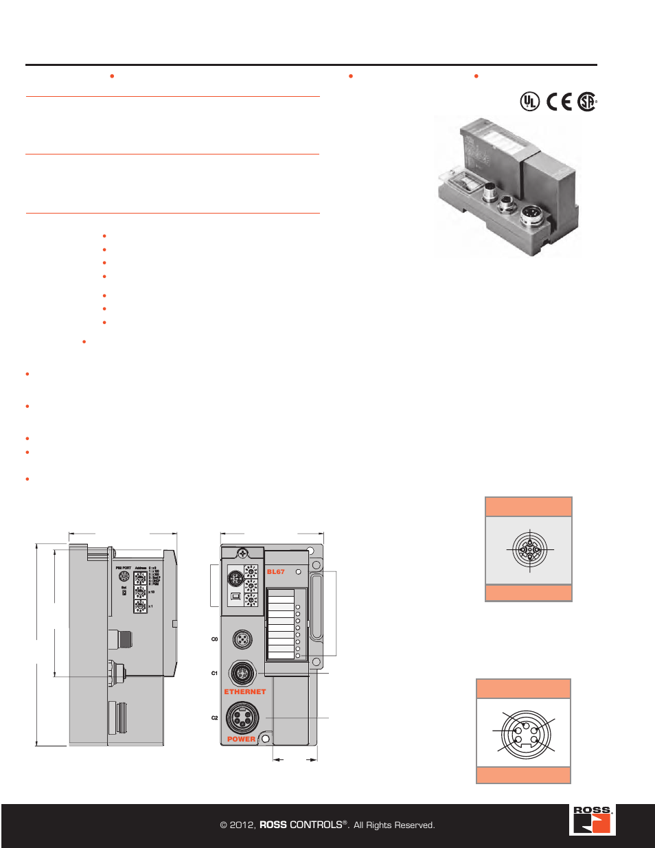 Turck modular industrial i/o system bl 67, Modbus tcp/ip ethernet gateways, Ethernet ip ethernet gateways | Ross Controls TURCK MODULAR I User Manual | Page 22 / 48