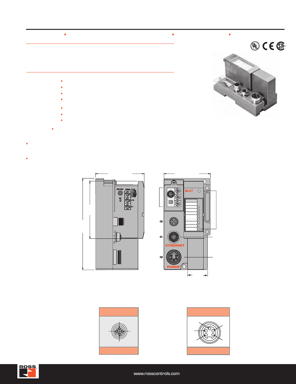 Profinetethernet gateways, Turck modular industrial i/o system bl 67, Profinet ethernet gateways | Ross Controls TURCK MODULAR I User Manual | Page 23 / 48