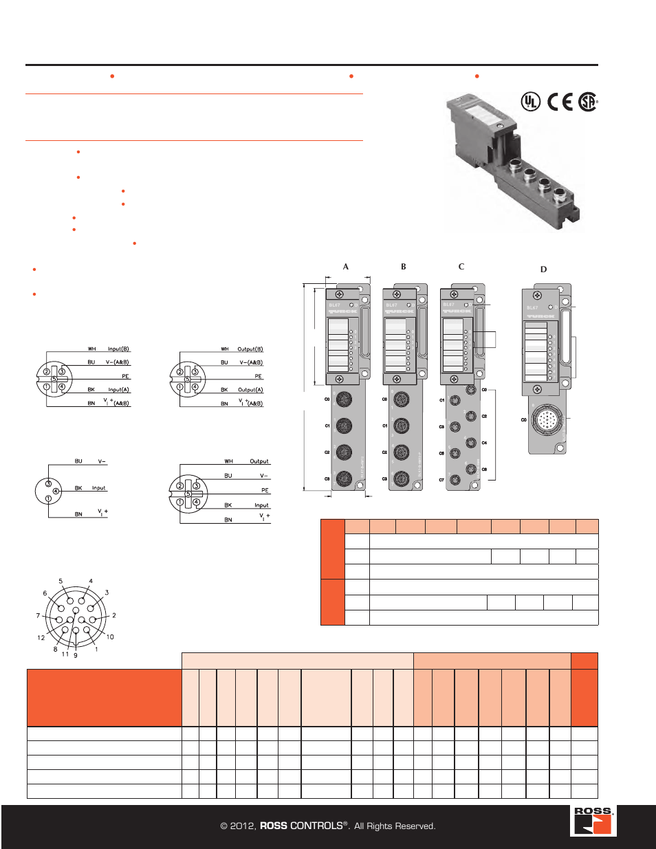 Deluxe 4 discrete input4 discrete output module, Turck modular industrial i/o system bl 67, Deluxe 4 discrete input 4 discrete output module | Bl67-4di4do-pd | Ross Controls TURCK MODULAR I User Manual | Page 36 / 48