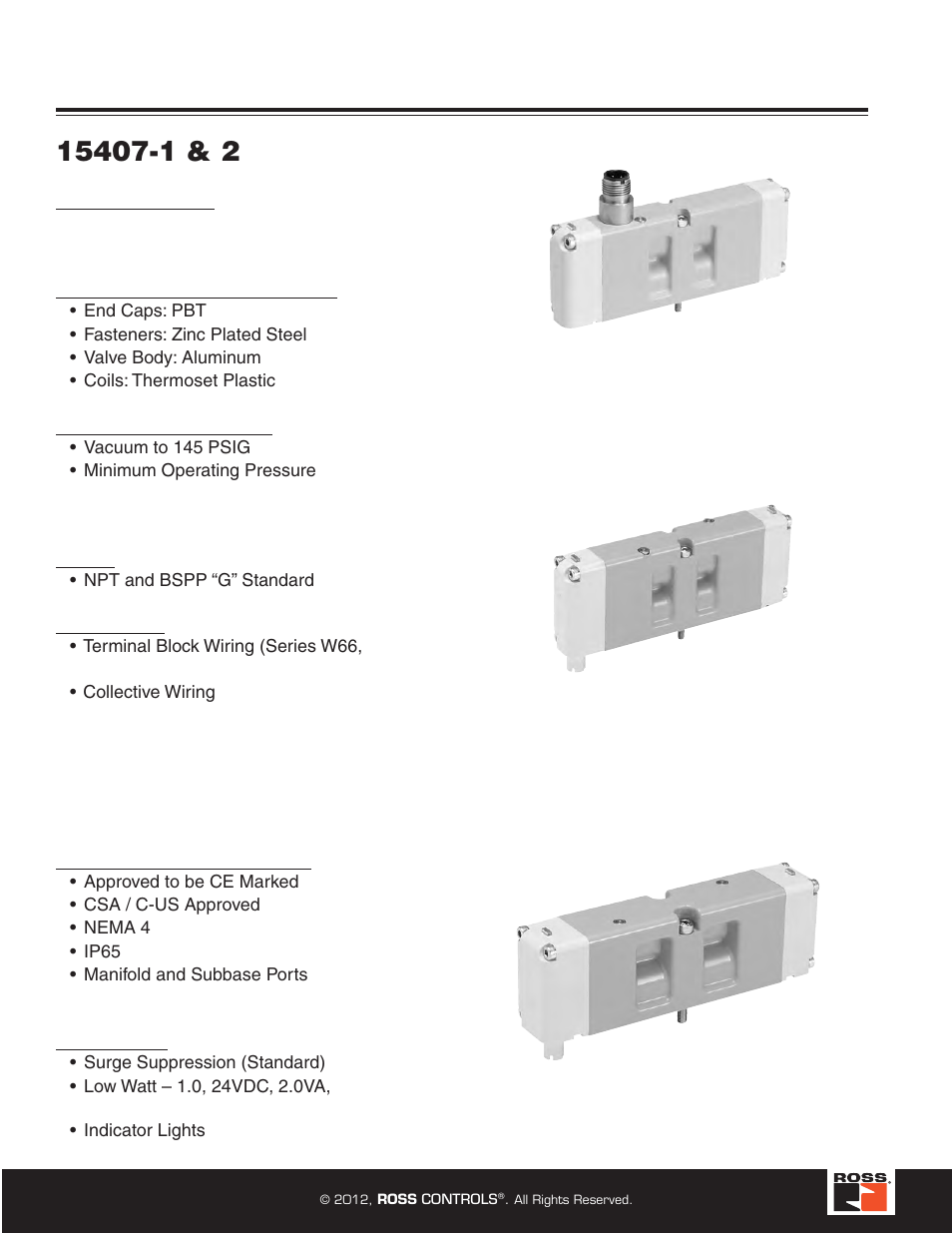 Iso size 00 and 0 valves, Iso size 00 & 0 valves, Specifications | Materials of construction, Operating pressure, Ports, Manifolds, Certification / approval, Solenoids | Ross Controls ROSS MODULAR I User Manual | Page 10 / 56