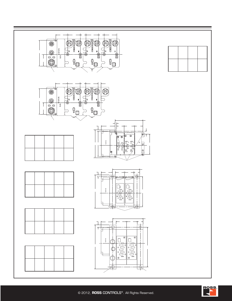 Serial bus system, Size 00, 0 dimensions, Size 1 dimensions | Serial bus dimensions, Size 2 dimensions, Size 3 dimensions, Ross controls | Ross Controls ROSS MODULAR I User Manual | Page 50 / 56