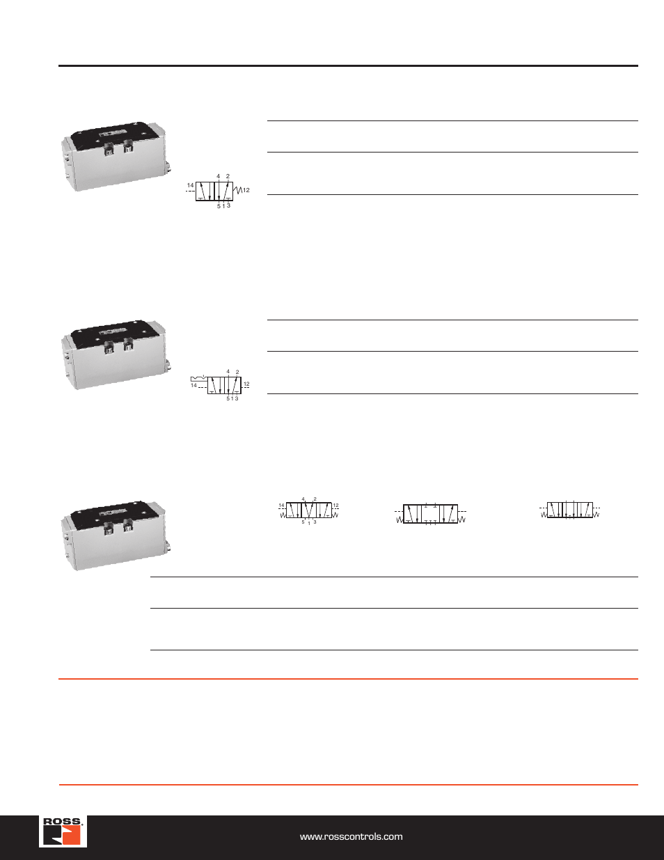 5/2 valves – double pressure controlled, detented, 5/3 valves – double pressure controlled | Ross Controls 5599%II SPOOL & SLEEVE SERIES W65 User Manual | Page 2 / 4