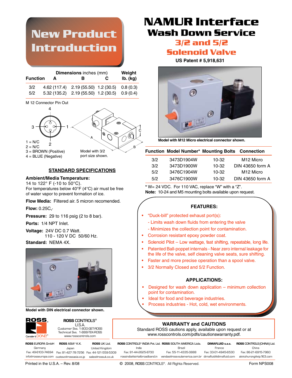 Ross Controls NAMUR INTERFACE User Manual | 1 page
