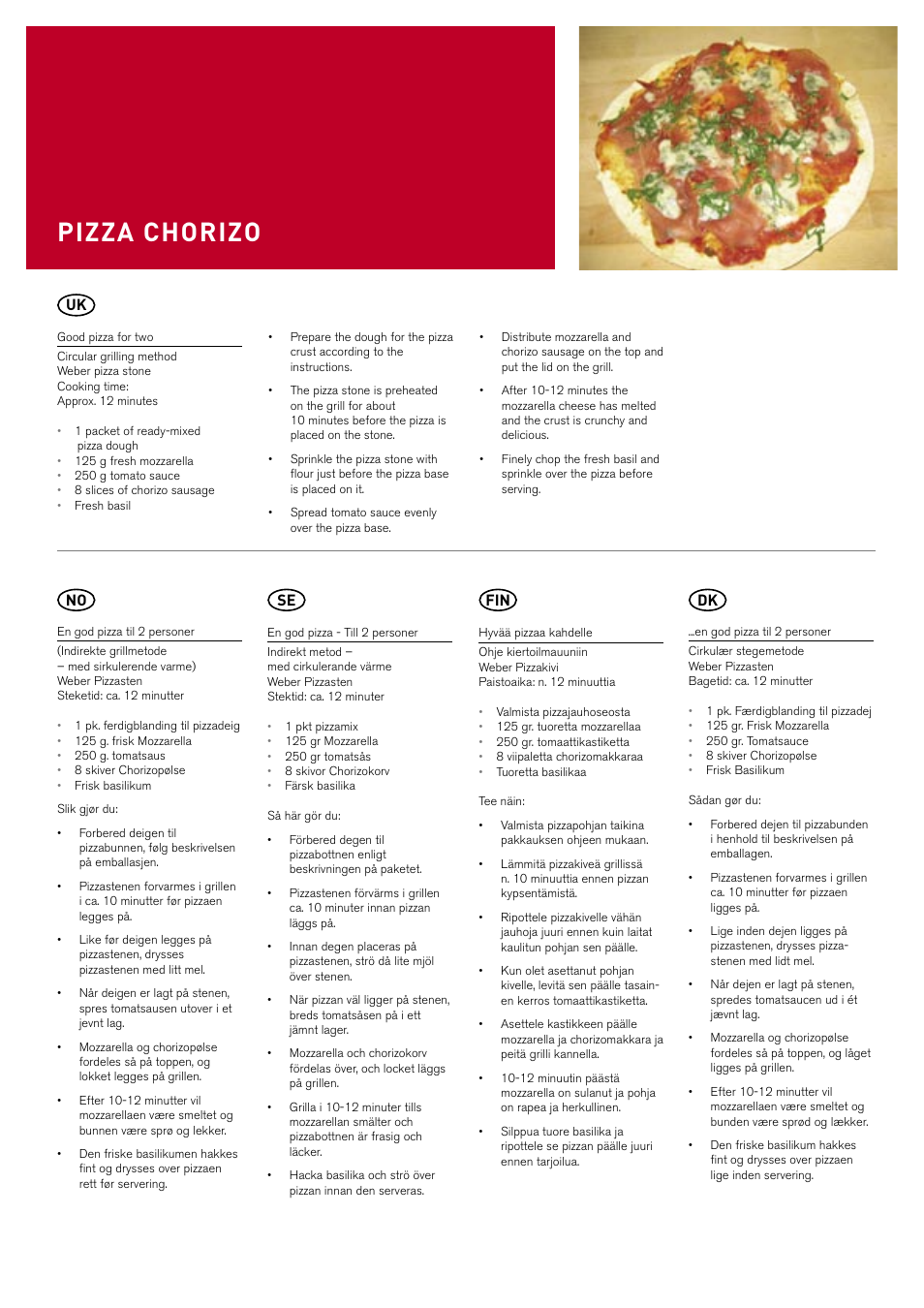 Pizza chorizo, Se fin | weber Pizzastein rund & eckig User Manual | Page 7 / 8
