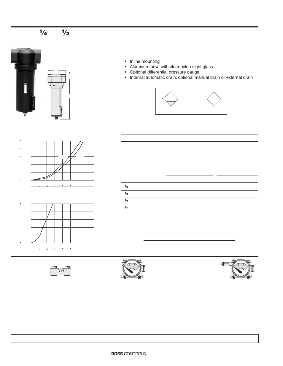 High-capacity filters, Flow to 660 scfm | Ross Controls GENERAL PURPOSE FILTERS User Manual | Page 7 / 8