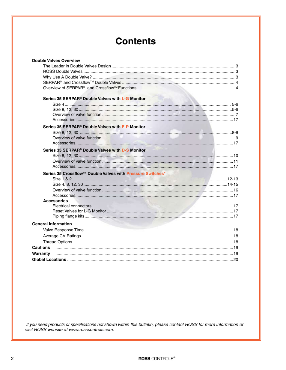 Ross Controls SERPAR AND CROSSFLOW DOUBLE VALVES SERIES 35 User Manual | Page 2 / 22