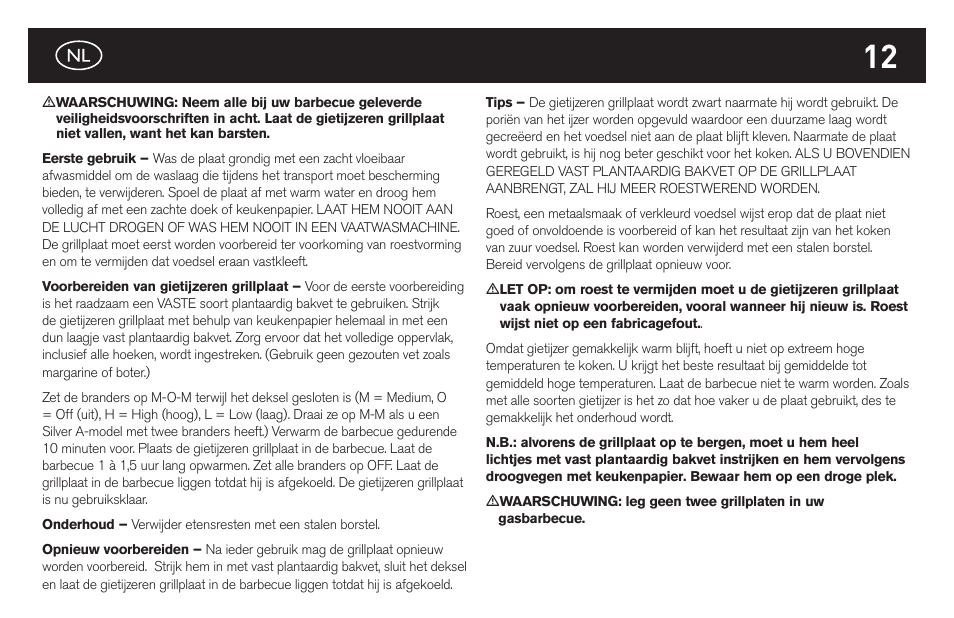 weber Gusseiserne Wendeplatte User Manual | Page 12 / 16