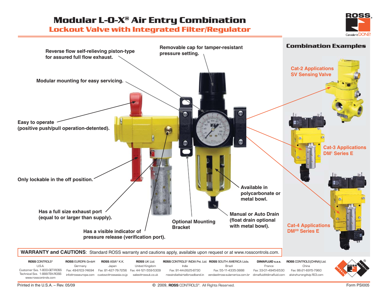 Ross Controls MODULAR WITH INTEGRATED FILTER User Manual | 5 pages