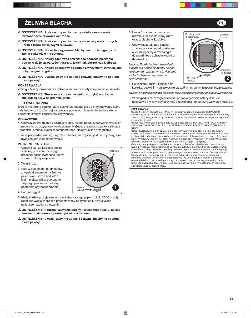 Żeliwna blacha | weber Gusseisen-Grillplatte User Manual | Page 13 / 24