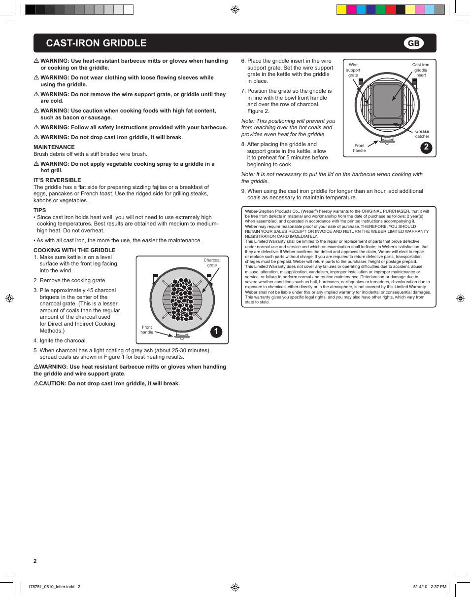 Cast-iron griddle | weber Gusseisen-Grillplatte User Manual | Page 2 / 24