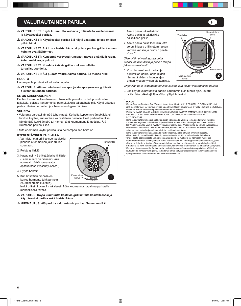 Valurautainen parila | weber Gusseisen-Grillplatte User Manual | Page 6 / 24