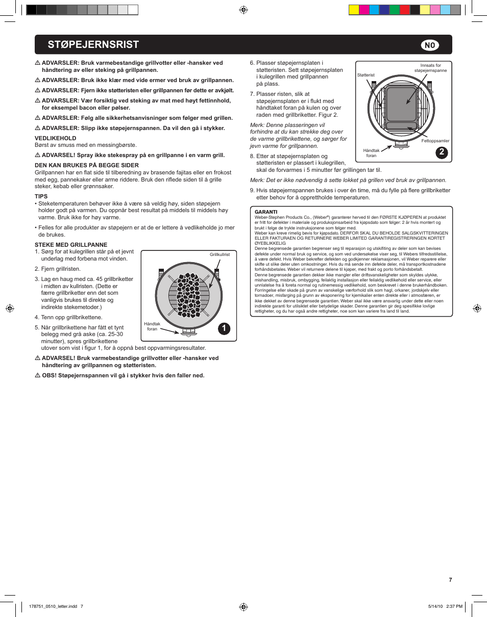 Støpejernsrist | weber Gusseisen-Grillplatte User Manual | Page 7 / 24