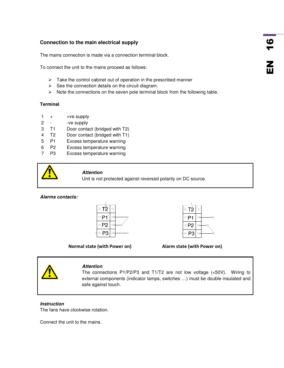 En 1 6 | SEIFERT Variable Speed Air Conditioner KG 2025-24V User Manual | Page 16 / 24