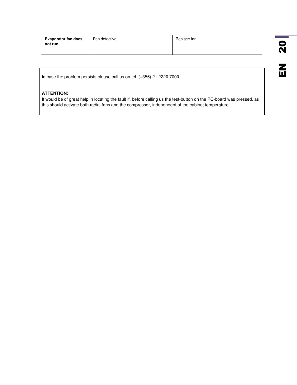 En 2 0 | SEIFERT Variable Speed Air Conditioner KG 2025-24V User Manual | Page 20 / 24