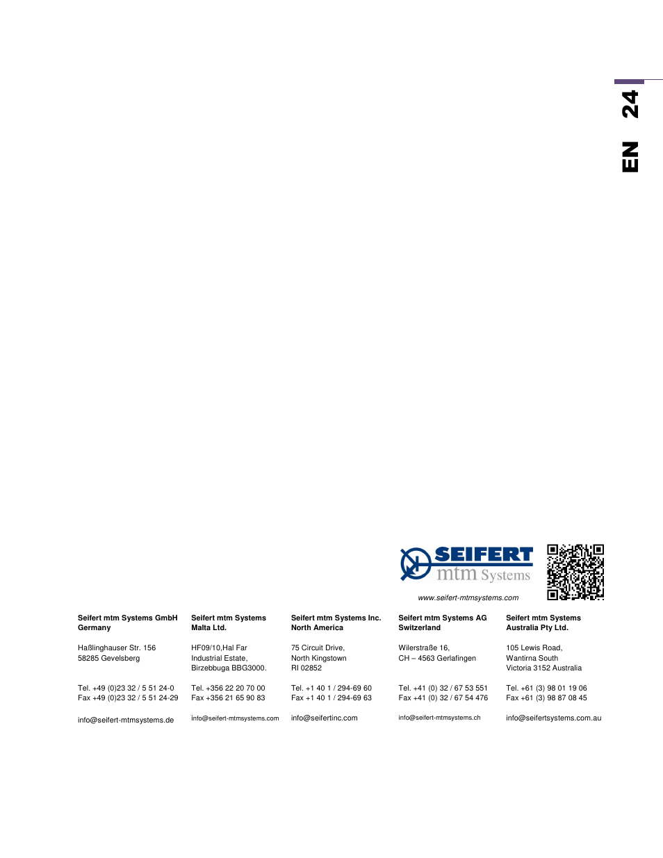 En 2 4 | SEIFERT Variable Speed Air Conditioner KG 2025-24V User Manual | Page 24 / 24