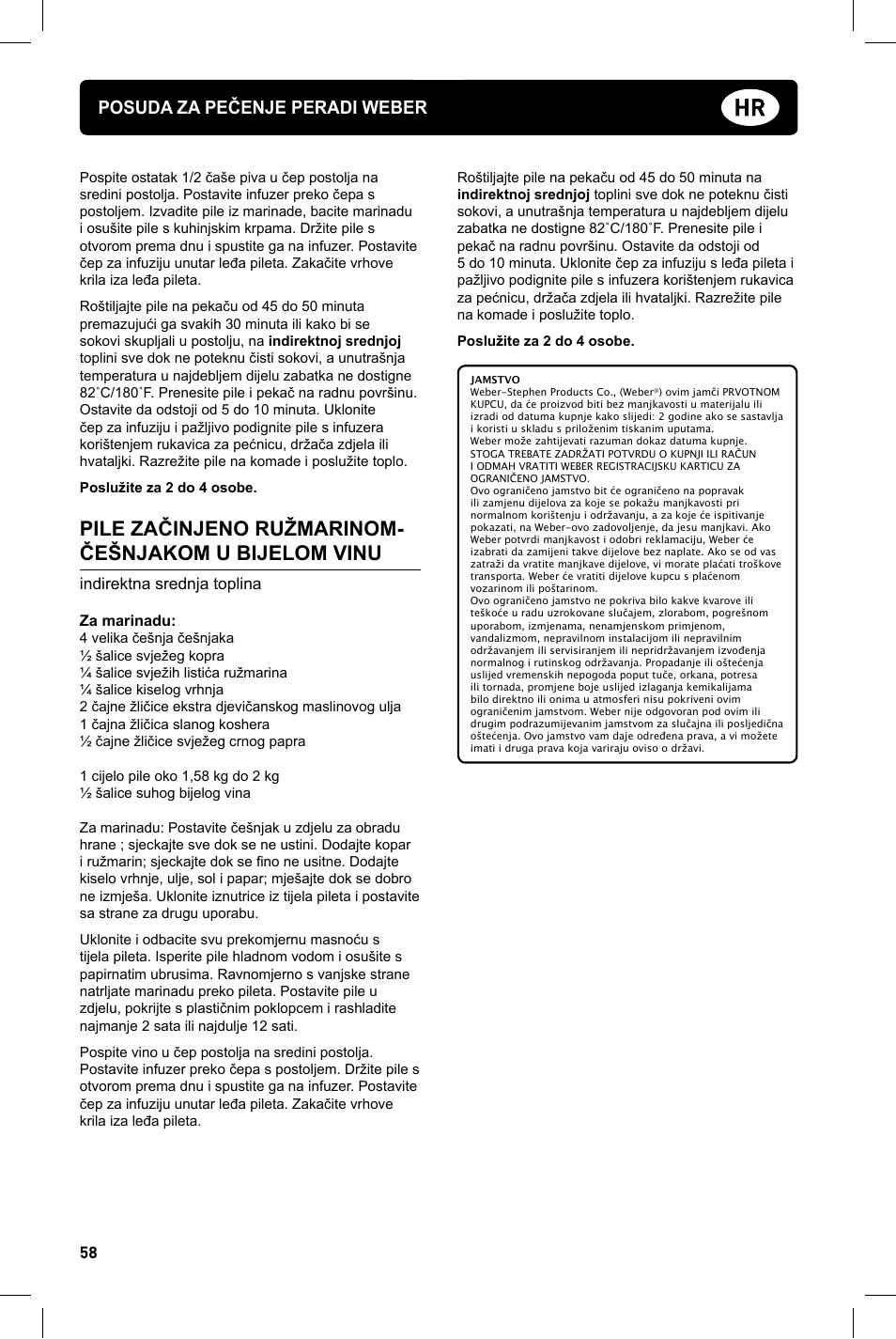 Posuda za pečenje peradi weber, Indirektna srednja toplina | weber Geflugelhalter Weber Style User Manual | Page 58 / 68