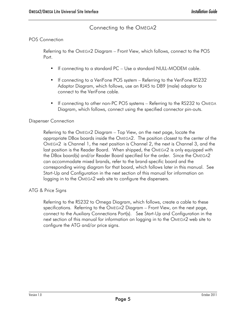 Connecting to the o | Progressive International Electronics Omega2 User Manual | Page 9 / 16