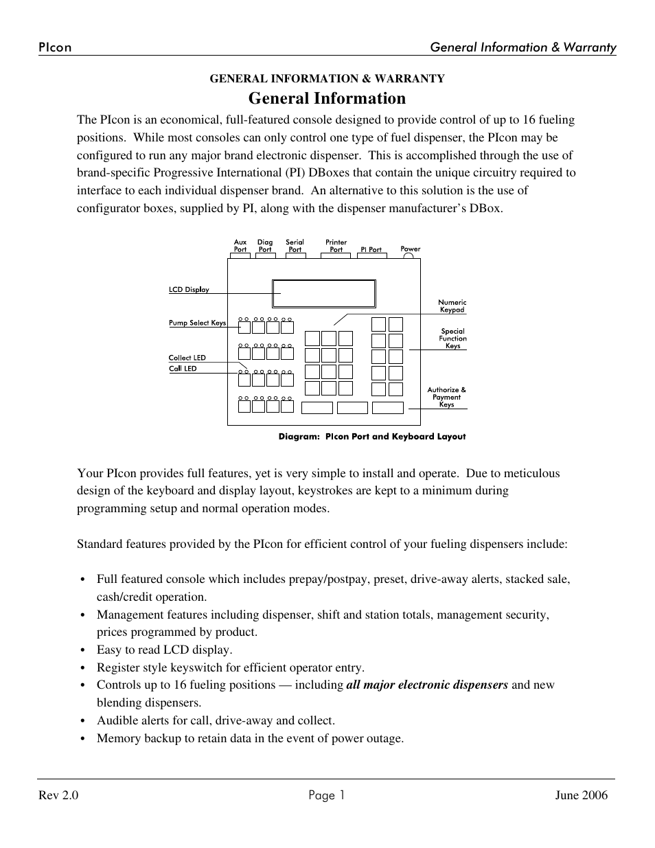 General information | Progressive International Electronics PIcon Console User Manual | Page 5 / 37