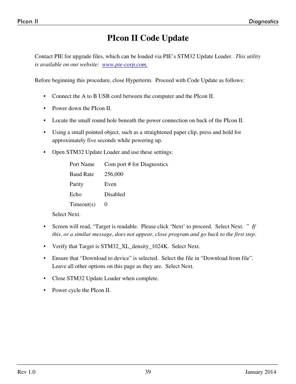 Picon ii code update | Progressive International Electronics PIcon II Console User Manual | Page 44 / 44