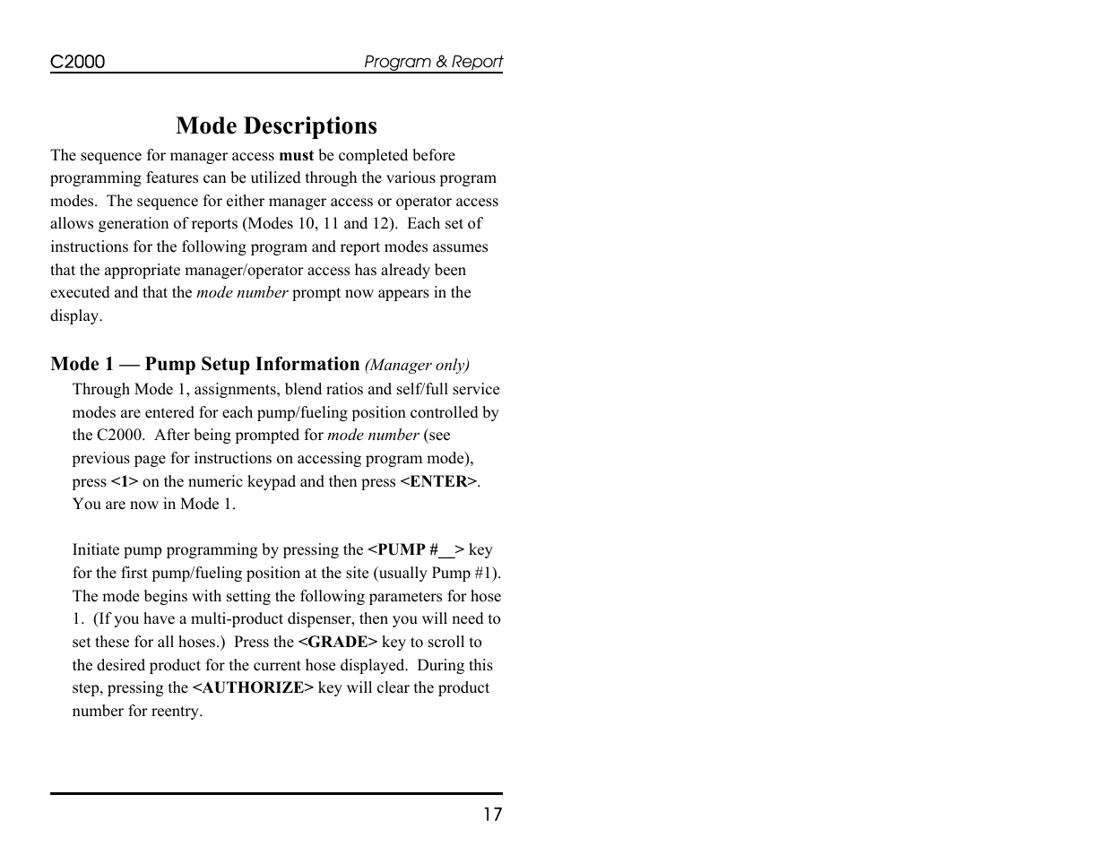 Mode descriptions | Progressive International Electronics C2000 User Manual | Page 23 / 54