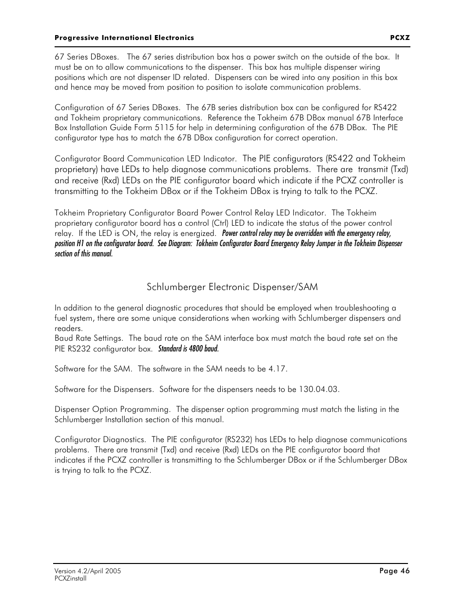 Schlumberger electronic dispenser/sam | Progressive International Electronics PCXZ User Manual | Page 54 / 55