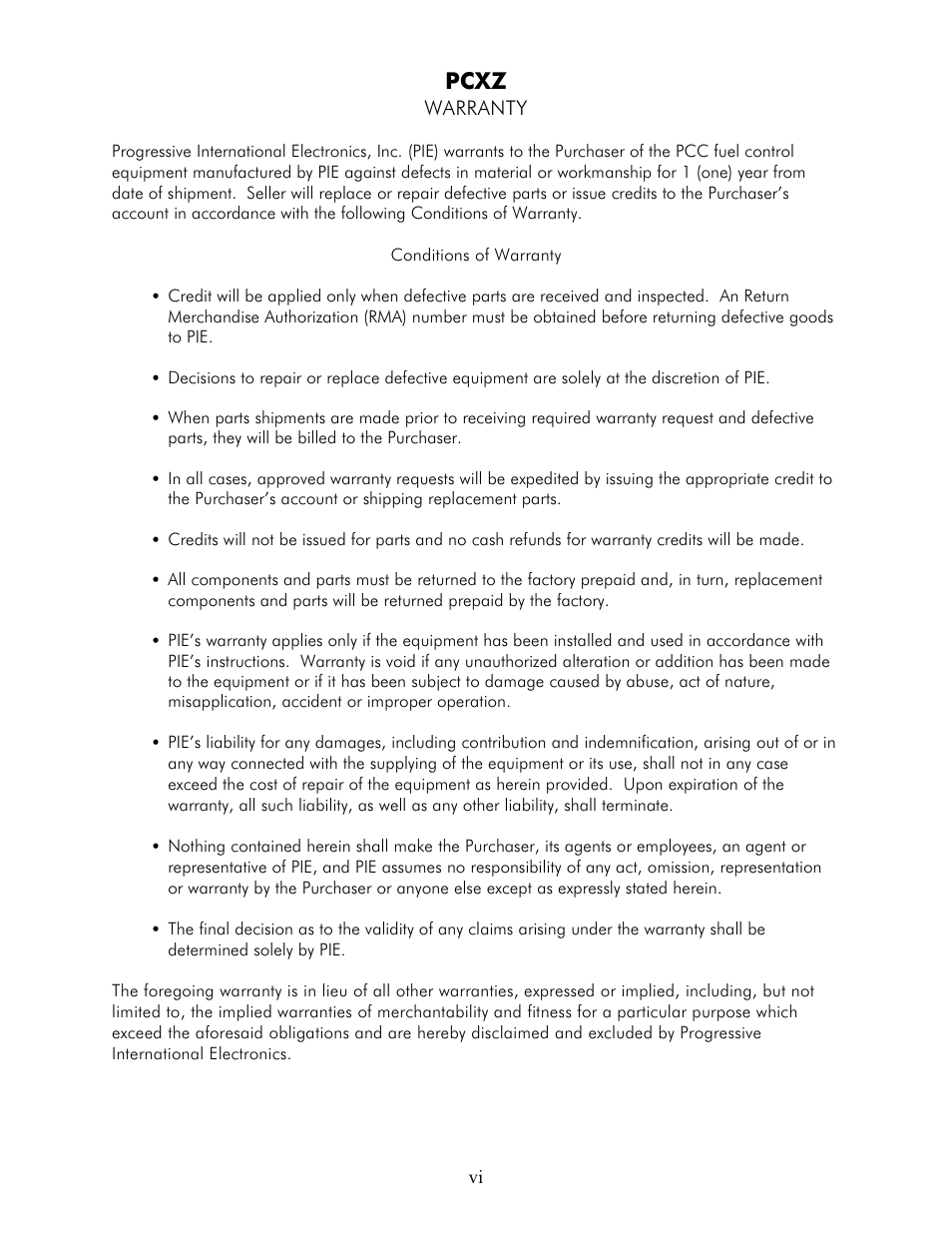 Pcxz | Progressive International Electronics PCXZ User Manual | Page 6 / 55