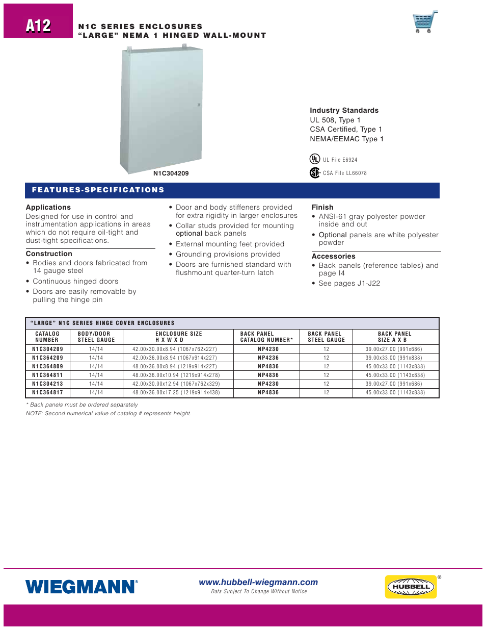 Wiegmann N1C Series User Manual | Page 12 / 14