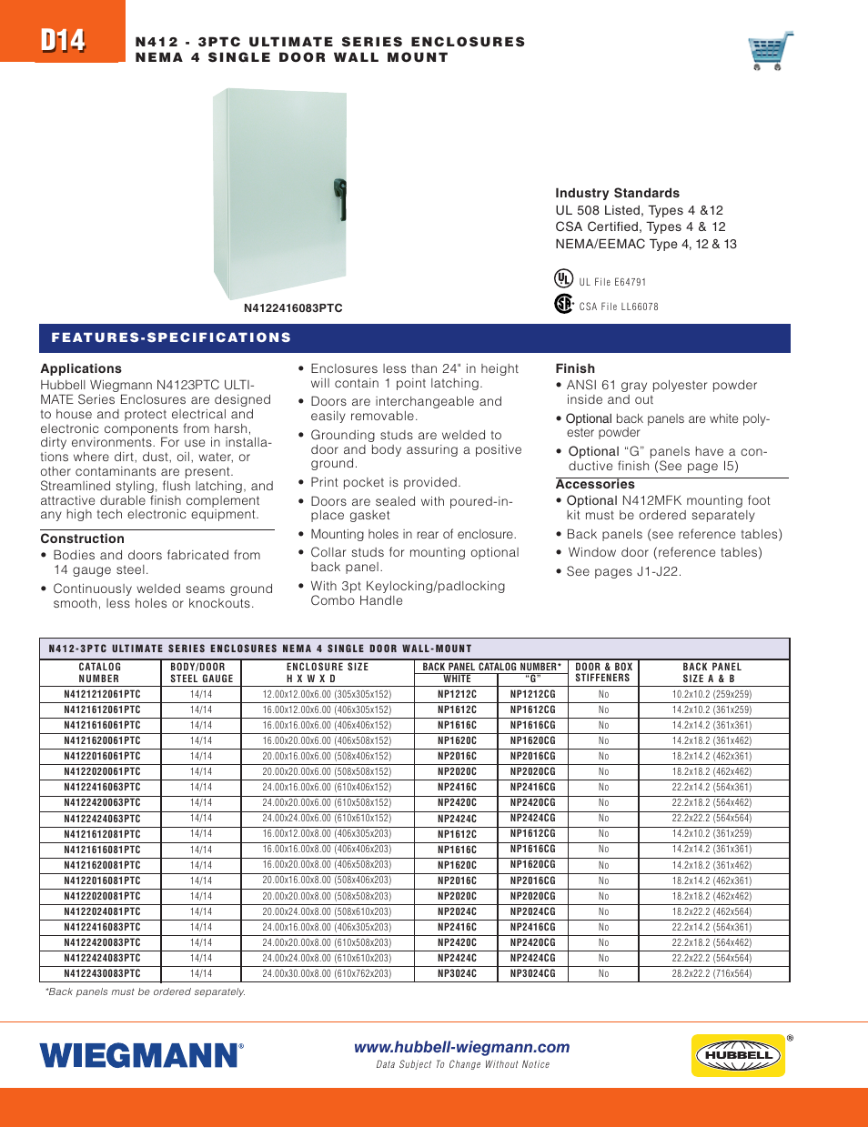 Wiegmann WA-FSN43PT Series User Manual | Page 14 / 28