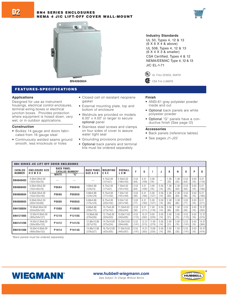 Wiegmann WA-FSN43PT Series User Manual | Page 2 / 28