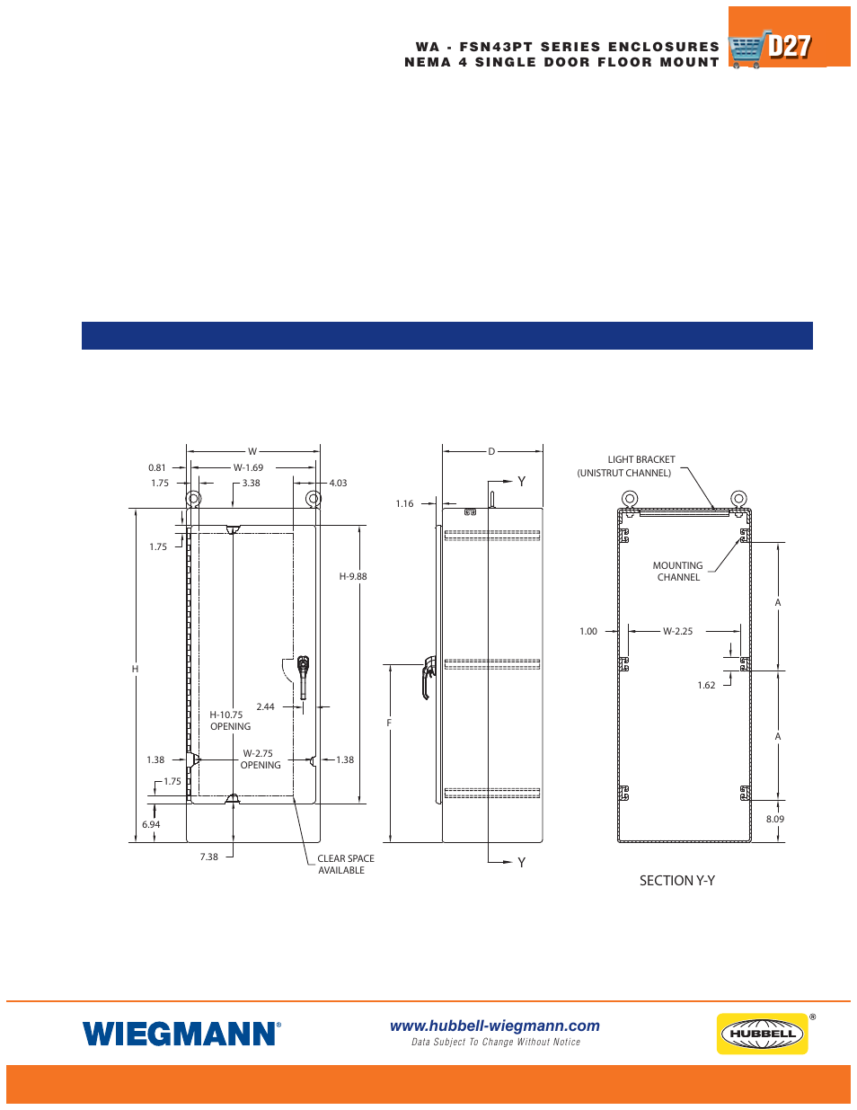 Wiegmann WA-FSN43PT Series User Manual | Page 27 / 28