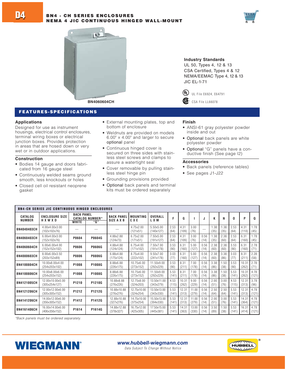 Wiegmann WA-FSN43PT Series User Manual | Page 4 / 28