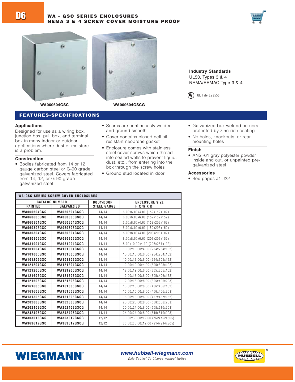 Wiegmann WA-FSN43PT Series User Manual | Page 6 / 28