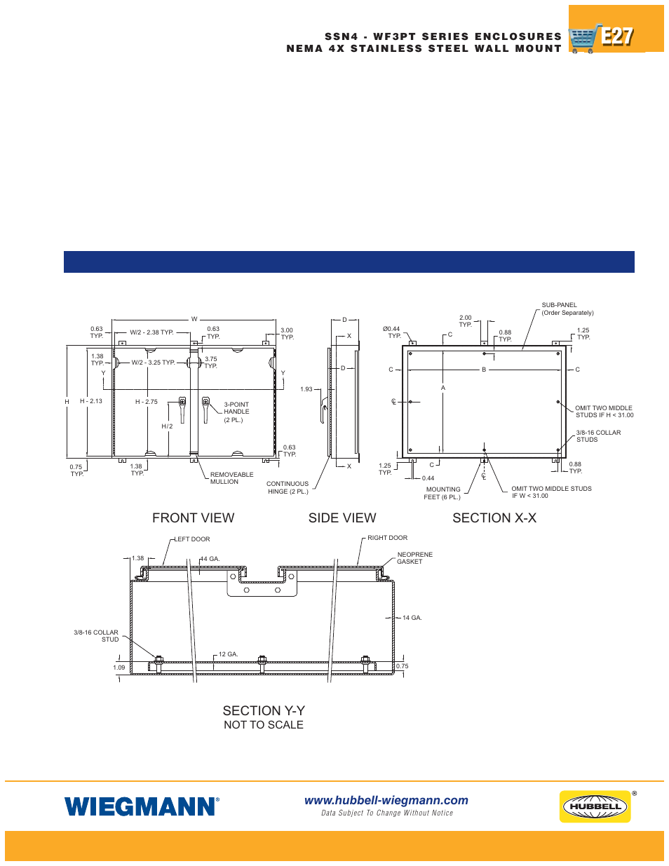 Not to scale | Wiegmann Non-Metallic Series User Manual | Page 27 / 80