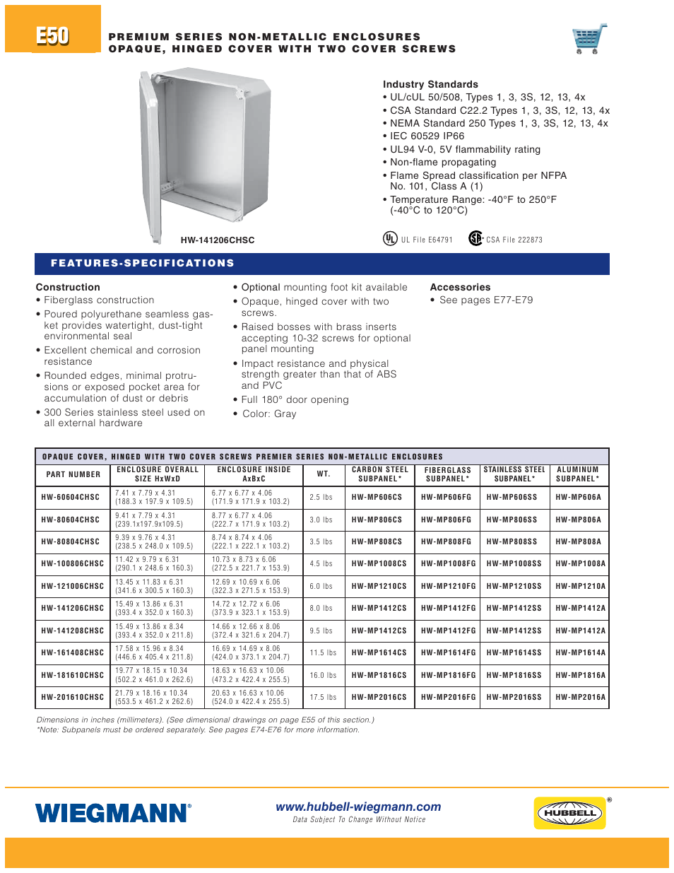 Wiegmann Non-Metallic Series User Manual | Page 50 / 80