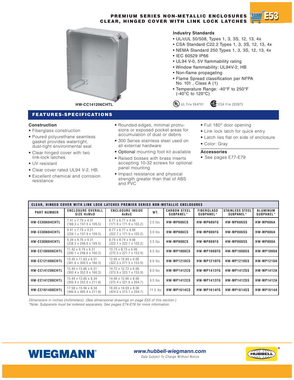 Wiegmann Non-Metallic Series User Manual | Page 53 / 80