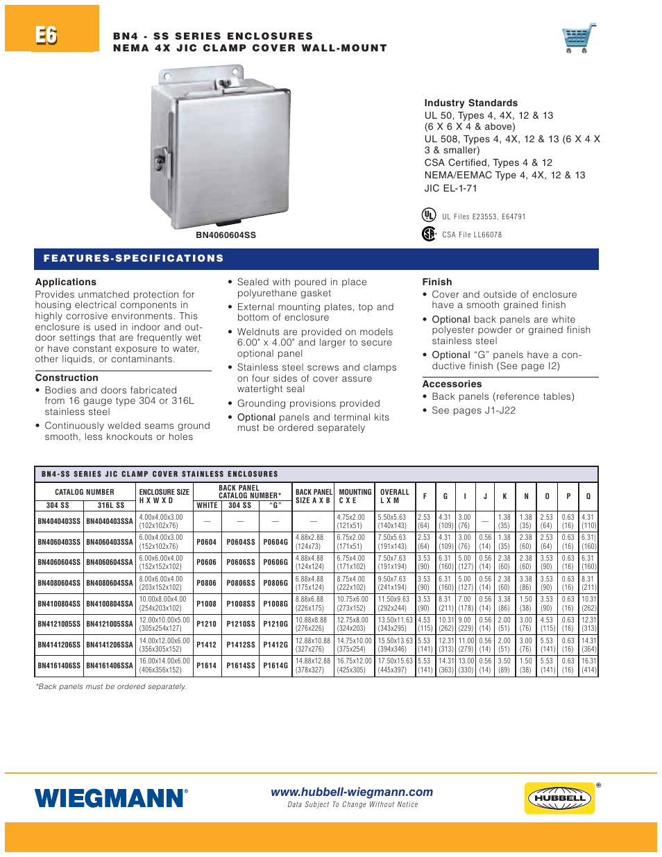 Wiegmann Non-Metallic Series User Manual | Page 6 / 80