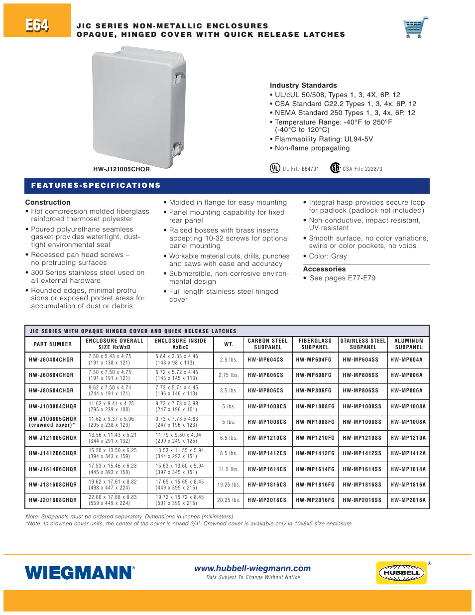 Wiegmann Non-Metallic Series User Manual | Page 64 / 80
