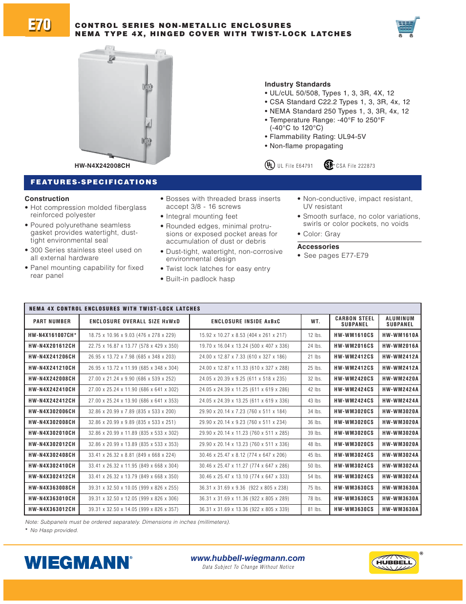 Wiegmann Non-Metallic Series User Manual | Page 70 / 80