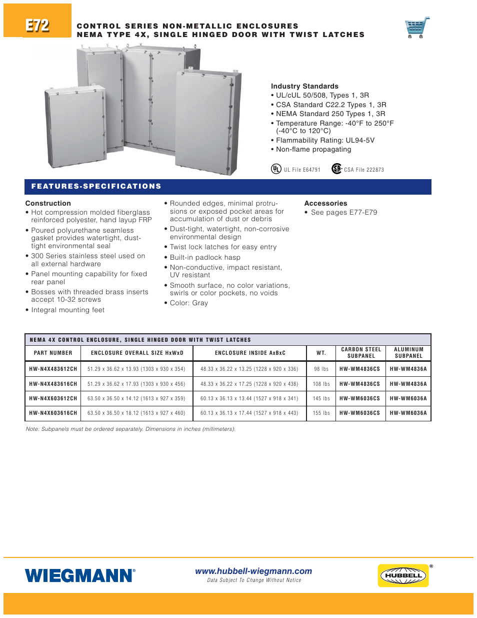 Wiegmann Non-Metallic Series User Manual | Page 72 / 80